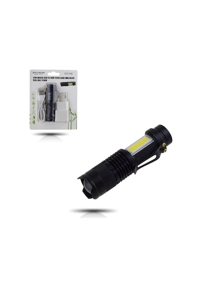 Gold Silver Gs-530 Usb Ile Şarj Edilebilir T6 Led El Feneri A