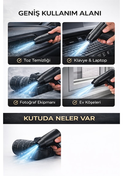 Qasul X8yenı Nesil Taşınabilir Üfleyici Teknolojisi Yüksek Performanslı Mini Temizlik Üfleyici + Gece Lambası