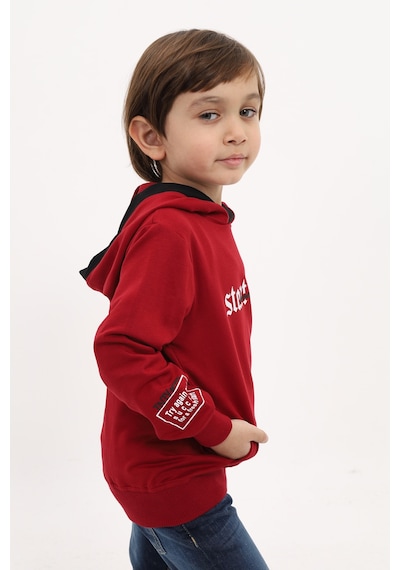 Toontoy Kids Toontoy Erkek Çocuk Relax Fit Kapüşonlu Cepli Baskılı Sweatshirt - 2 İplik Bordo Toontoy Kids Toontoy Erkek Çocuk Relax Fit Kapüşonlu Cepli Baskılı Sweatshirt - 2 İplik Bordo