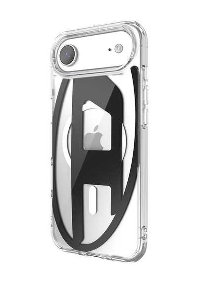 Diesel Apple iPhone 17 Air Uyumlu Magsafe Destekli Oval D Metalik Kılıf - Siyah