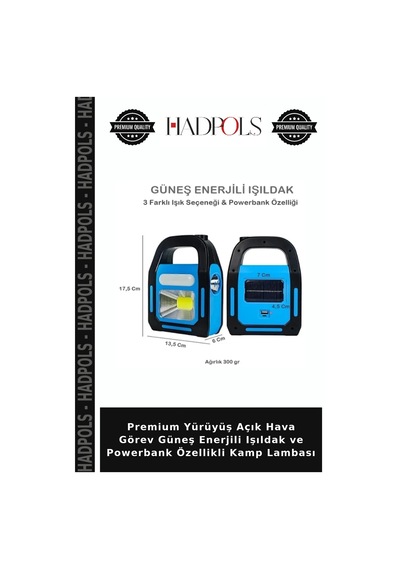 Premium Yürüyüş Açık Hava Görev Güneş Enerjili Işıldak Ve Powerbank Özellikli Kamp Lambası Çok Renkli