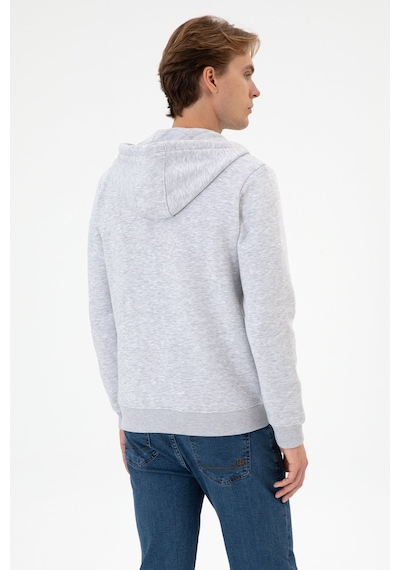 U.S. Polo Assn. Erkek Regular Fit Açık Gri Şardonlu Örme Hırka 50313755-VR001
