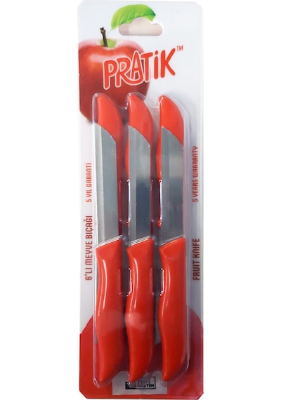 Pratik Plastik Saplı Meyve Bıçağı 6'lı 4 Adet Çok Renkli