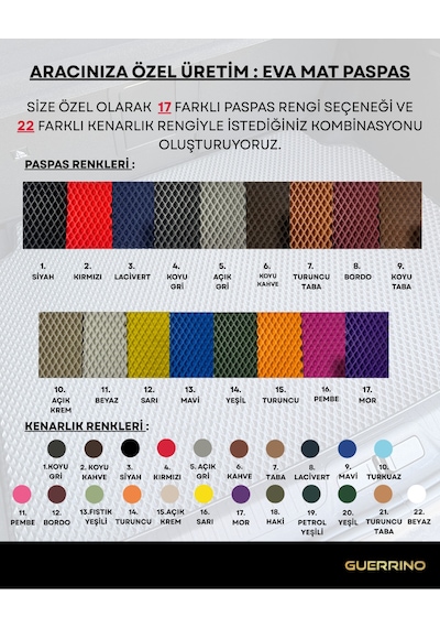 Toyota-hilux- 2004-2015 İçin Eva İç Paspas Takımı Metal Topukluk Dahil