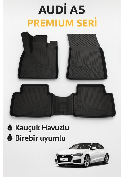 Audi A5 2008 2019 Premium 3d Havuzlu Oto Paspas Koku Yapmaz, 4