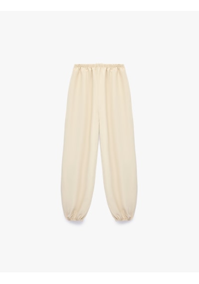 Koton Bol Kesim Modal Karışımlı Loose Fit Şalvar Pantolon Bej 7wkg40076aw Ekru