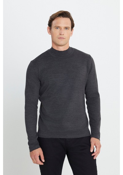 AC&Co / Altınyıldız Classics Erkek Antrasıt Melanj Standart Fit Normal Kesim Yarım Balıkçı Yaka Triko Kazak AC&Co / Altınyıldız Classics Erkek Antrasıt Melanj Standart Fit Normal Kesim Yarım Balıkçı Yaka Triko Kazak