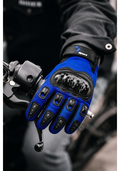 Xmlbayiciniz Tr M Beden Korumalı Motosiklet Eldiveni Unisex Bisiklet Motorcu Eldiveni Mavi 114 Genel