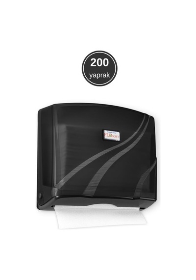 200 Lü Z Katlamalı Kağıt Havluluk Dispanseri + Banyo Mutfak Duvara Monte Sıvı Sabunluk Siyah Seri Siyah