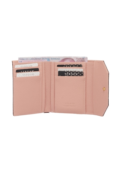 Tergan Pembe Deri Kadın Cüzdan 005809S2E Pembe