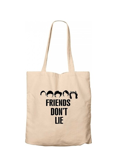 Stranger Things Friend Dont Lie Krem Kanvas Bez Çanta Krem