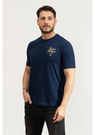 Erkek Pamuklu Regular Fit Kısa Kollu Lacivert T-shirt Mw0mw38334-daf Lacivert