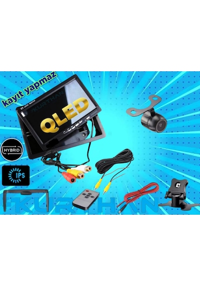 7 İnç Qled Ips Ekran Ve 1 Adet Kelebek Kamera Kayıt Yapmaz 12 V