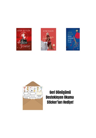 4 Gün 3 Gece + Hazan + Her Yerde Kan Var Midi Boy + Okuma Sticker'ları