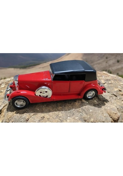 Nostaljik Metal Çek Bırak Araba Kırmızı Kapılar Açılır 1/36 Ölçek Mod:3