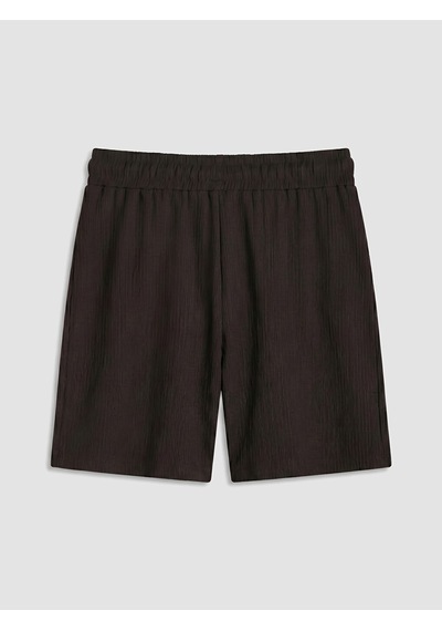 Lcw Comfort Kahverengi Beli Lastikli Dokulu Kadın Şort