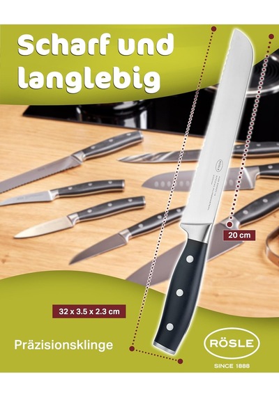 Rösle Tradition Ekmek Bıçağı 12107 - Paslanmaz Çelik 20 Cm Genel