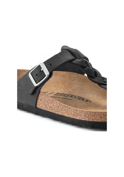 Birkenstock Gizeh Leoi Braided Parmakarası Siyah Kadın Terlik Siyah