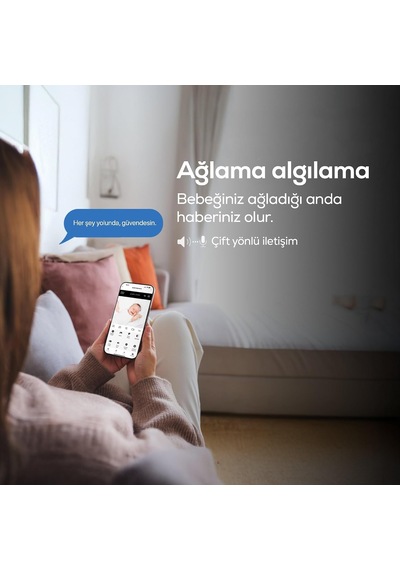 Bebek Kamerası 3mp 5 Monitörlü Mobil Kontrol Ninni Hareket Algılama Gece Görüş Mavi X7202 Genel