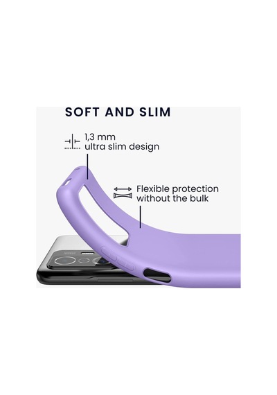 For Xiaomi Mi 11t Pro Premium Silikon Telefon Kılıfı Tam Kaplayan Hayalet Ekran Koruyucu Cam Col179682-lila