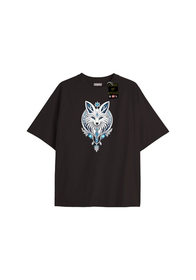 Flood Of Style Siyah Oversize T-shirt Kurt Özel Tasarım