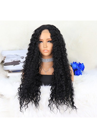 Afro Dalga Siyah Orta Boy Tül Peruk - Zmff-582375 Renkli
