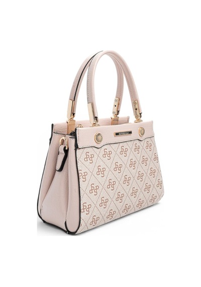 Silver & Polo Silver Polo Pembe - Pudra Monogram Kadın El Çantası Sp1292