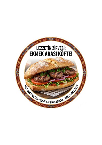 Mayeka Ekmek Arası Köfte Temalı Büfeler Cafeler Köfteciler İçin Ahşap Duvar Kapı Dekoratif Süs Tablo 5