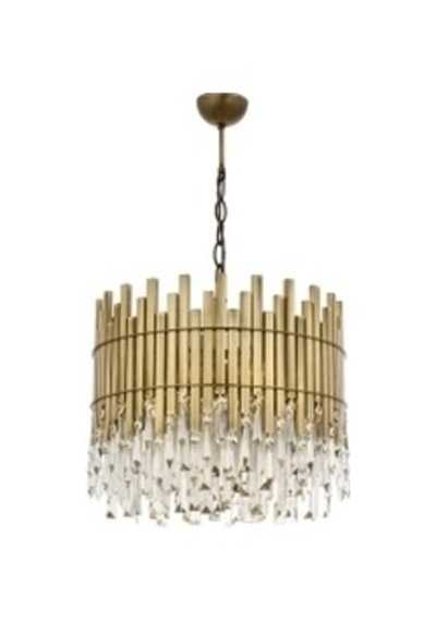 Avonnı Av-60162-e40 Eskitme Kaplama Klasik Avize E27 Metal Kristal 40cm Eskitme