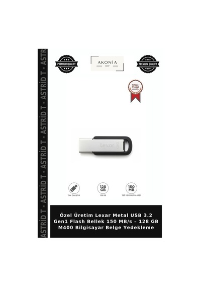 Özel Üretim Lexar Metal Usb 3.2 Gen1 Flash Bellek 150 Mb/s 128 Gb M400 Bilgisayar Belge Yedekleme