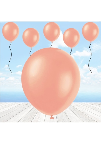 Metalik Parlak Balon. 10 Adet - Rose Gold