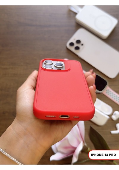 Apple iPhone 13 Pro Uyumlu Kamera Korumalı Darbeye Dayanıklı Renk Atmayan Keep Silikon Kılıf Kırmızı