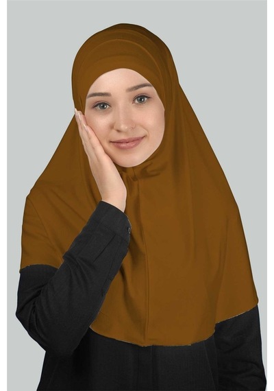 Altobeh İkili Set Pratik Eşarp Hazır Türban Ve Hijab Tesettür Bonesi Taba