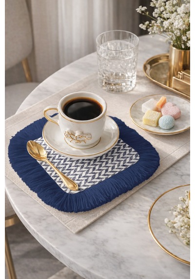 Zigzag Lüks Saçaklı Sunum Peçetesi - Geometrik Chic Modern Lacivert Desenli Kahve Sunum Mendili Okyanus Gök Mavisi Zigzag Lüks Saçaklı Sunum Peçetesi - Geometrik Chic Modern Lacivert Desenli Kahve Sunum Mendili Okyanus Gök Mavisi