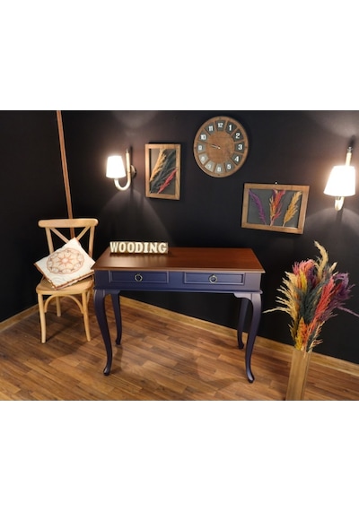 Wooding 100 Cm Çekmeceli Masif Lacivert Ceviz Dresuar (548588022) Ceviz