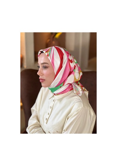 Mentoraly Modakaşmir Soyut Desenli Twill Eşarp sarı