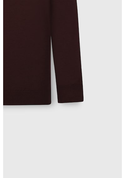 AC&Co / Altınyıldız Classics Erkek Bordo Pamuklu Standart Fit Normal Kesim Tam Balıkçı Yaka Jakarlı Triko Kazak Bordo