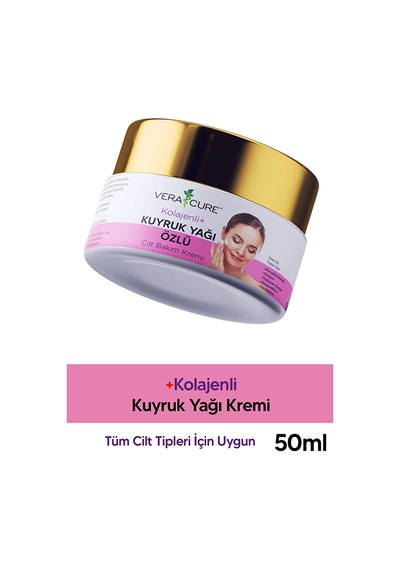 Kolajenli Kuyruk Yağı Kremi Kırışıklık Karşıtı, Nemlendirici, Sıkılaştırıcı 50ml