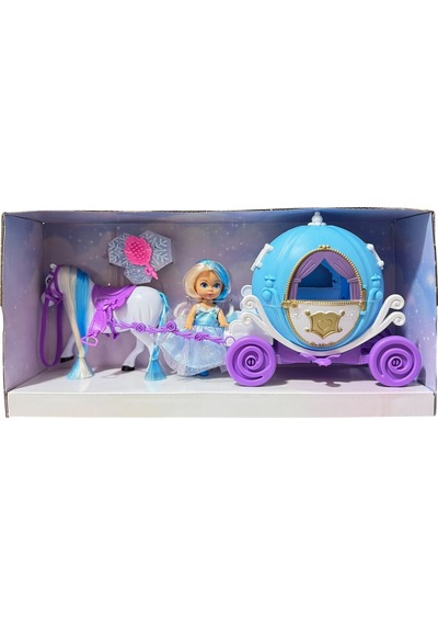 Prenses At Arabalı Oyuncak Bebek Seti Atlı Faytonlu Masal Arabası Ve Mini Bebek Oyuncak Seti