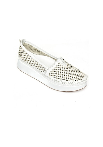 Fox Shoes S540011503 Beyaz Hakiki Deri Kadın Ayakkabı Beyaz