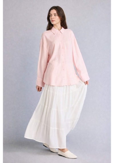 Defacto Regular Fıt Keten Uzun Kollu Pembe Tunik G9215ax26smpn127 Pembe-pn127 Defacto Regular Fıt Keten Uzun Kollu Pembe Tunik G9215ax26smpn127 Pembe-pn127