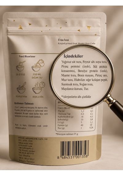 Kolajenli Proteinli Sütlü Mantarlı Hazır Çorba Toz Çorba Karışımı 100 G