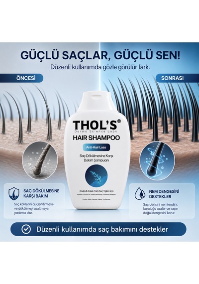 Thols Tb28 Saç Dökülmesine Karşı Bakım Şampuanı Tüm Saçlar Ve Günlük Kullanım 300 Ml Tüm Saç Tipleri