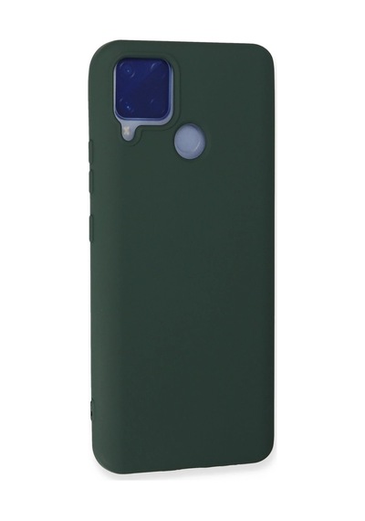 Newface - 595 - Realme C15 Kılıf Nano İçi Kadife Silikon - - Csmo-tex - Koyu Yeşil