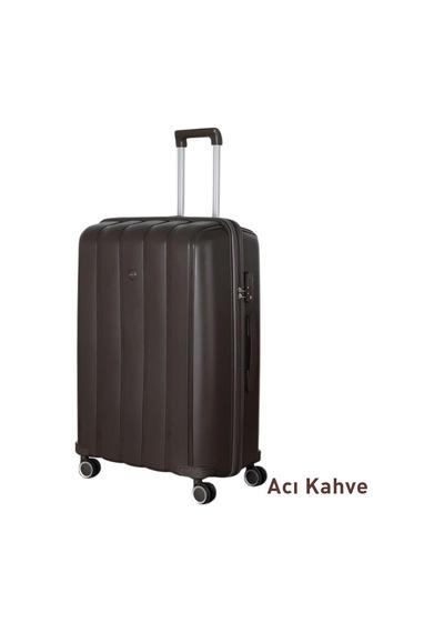 Mçs 3lü Set Kırılmaz Silikon Valiz Bavul V305 Acı Kahve Kahverengi