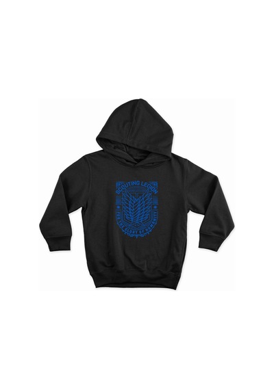 Attack On Titan Özel Tasarım Kapüşonlu Unisex Sweatshirt Siyah