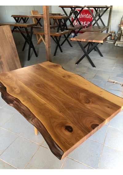 Bintaşmobilya Doğal Ceviz Ağacı Kütük Masa Üstü Tablası 130X85.Cm