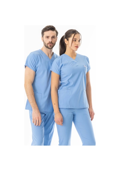 Likra Yarasa Kol Doktor Hemşire Forması Açık Mavi Lyrs10013 Açık Mavi