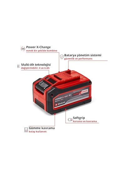 Einhell PXC Plus 18V 4-6 Ah Multi-Ah Yedek Akü - 4511502