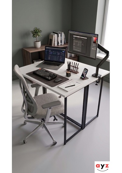 Ayz Vorkır 2 Katlanır Çalışma Masası Yemek Masası Mutfak Masası Balkon Masası Siyah - Beyaz Ayz Vorkır 2 Katlanır Çalışma Masası Yemek Masası Mutfak Masası Balkon Masası Siyah - Beyaz